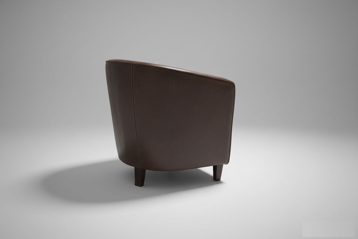 Fauteuil club cuir basane gris – Goulburn