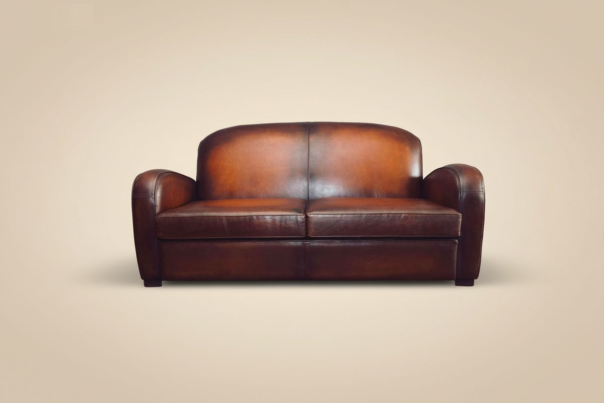 Canapé club cuir chocolat 3 places 185 cm – Hobart