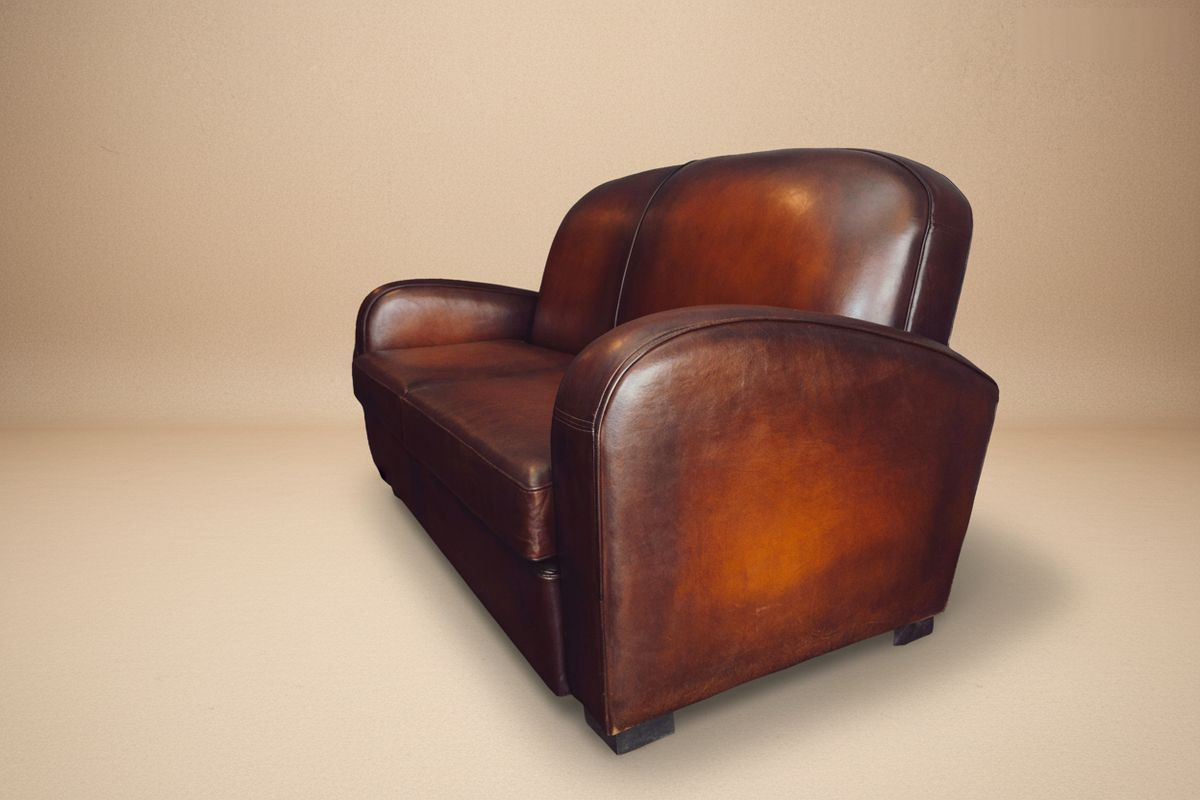 Canapé club cuir chocolat 3 places 185 cm – Hobart