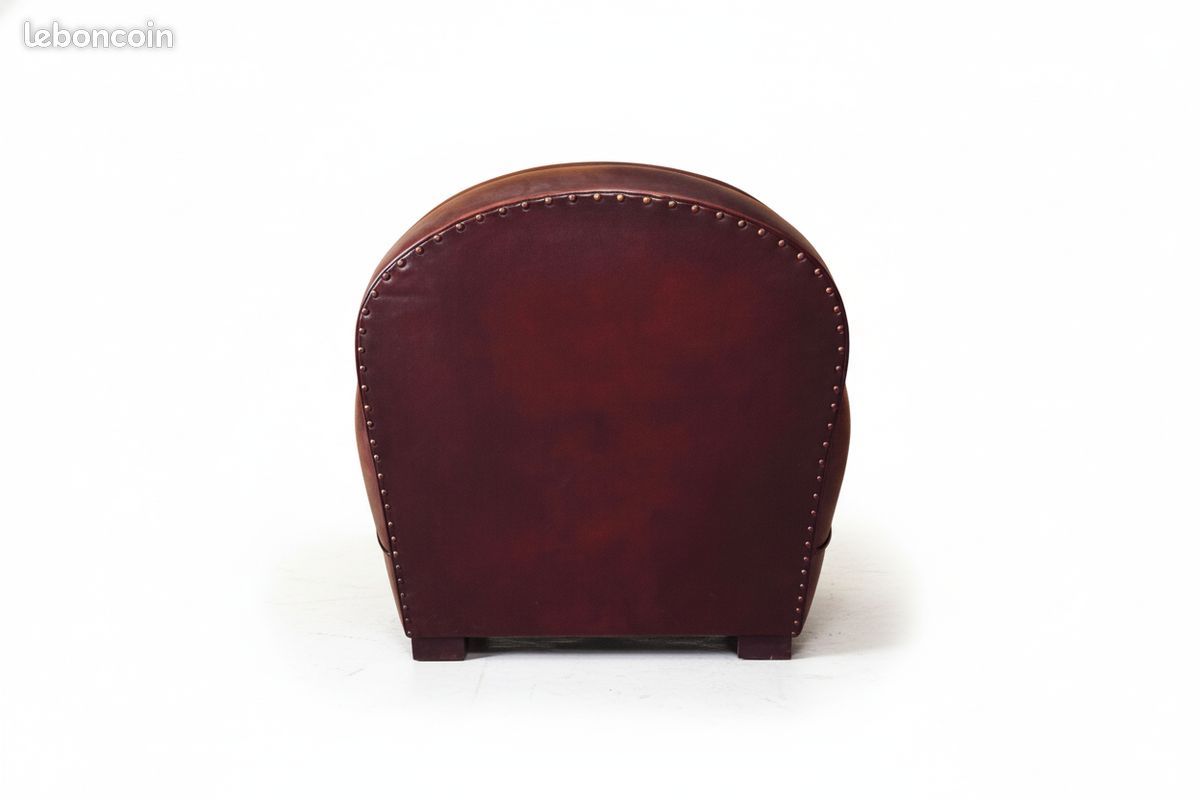 Fauteuil club cuir acajou garnissage traditionnel – Sydney