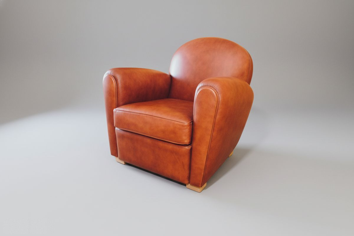 Fauteuil club cuir taureau havane – Canberra
