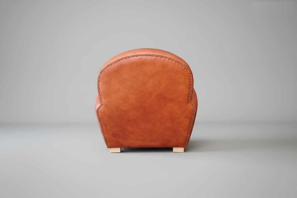Fauteuil club cuir taureau havane – Canberra