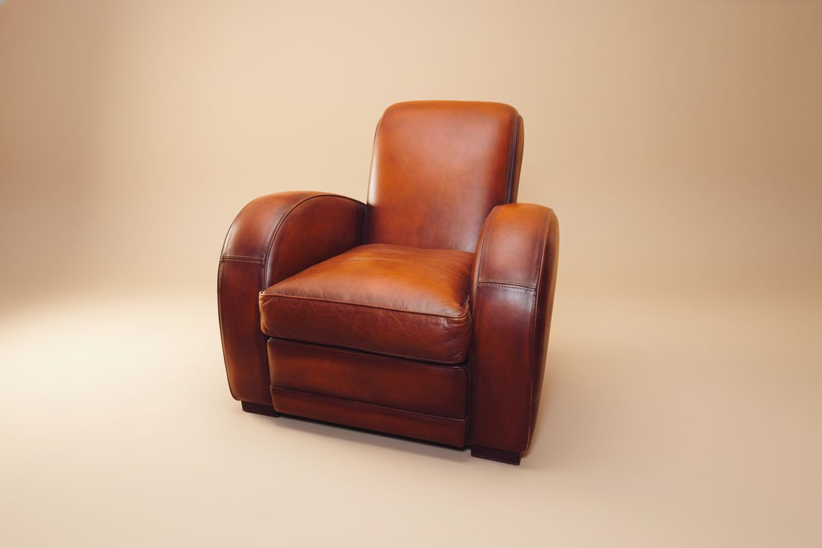 Fauteuil club cuir miel havane extra-profond – Melbourne