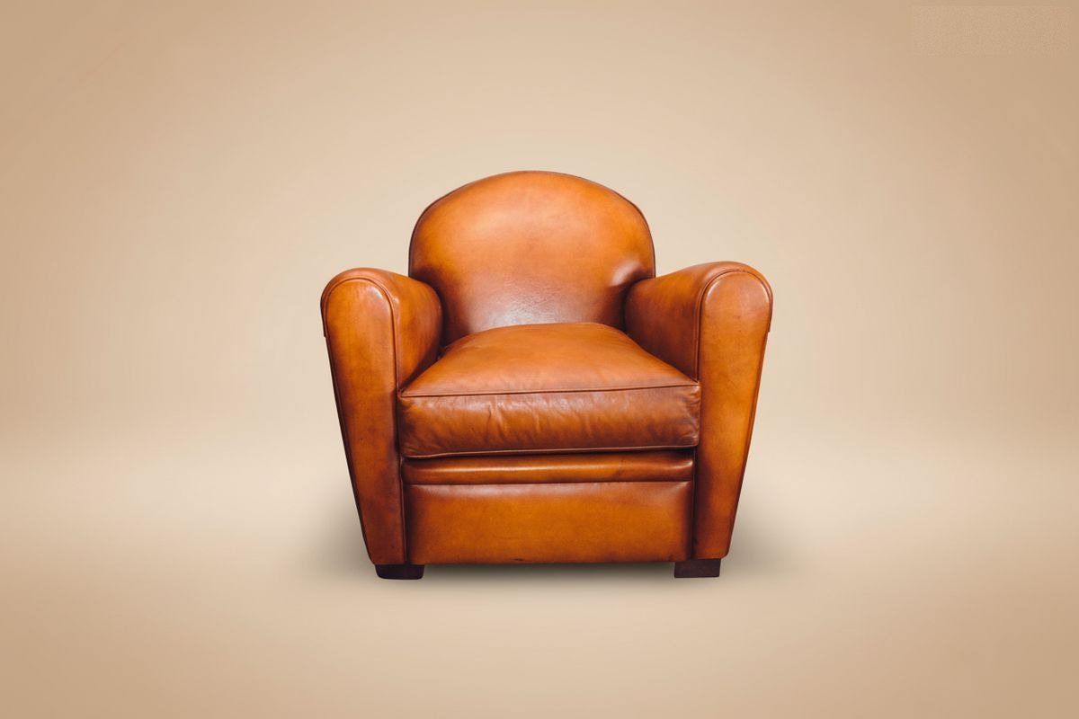Fauteuil club cuir miel – Harden – assise mousse confort
