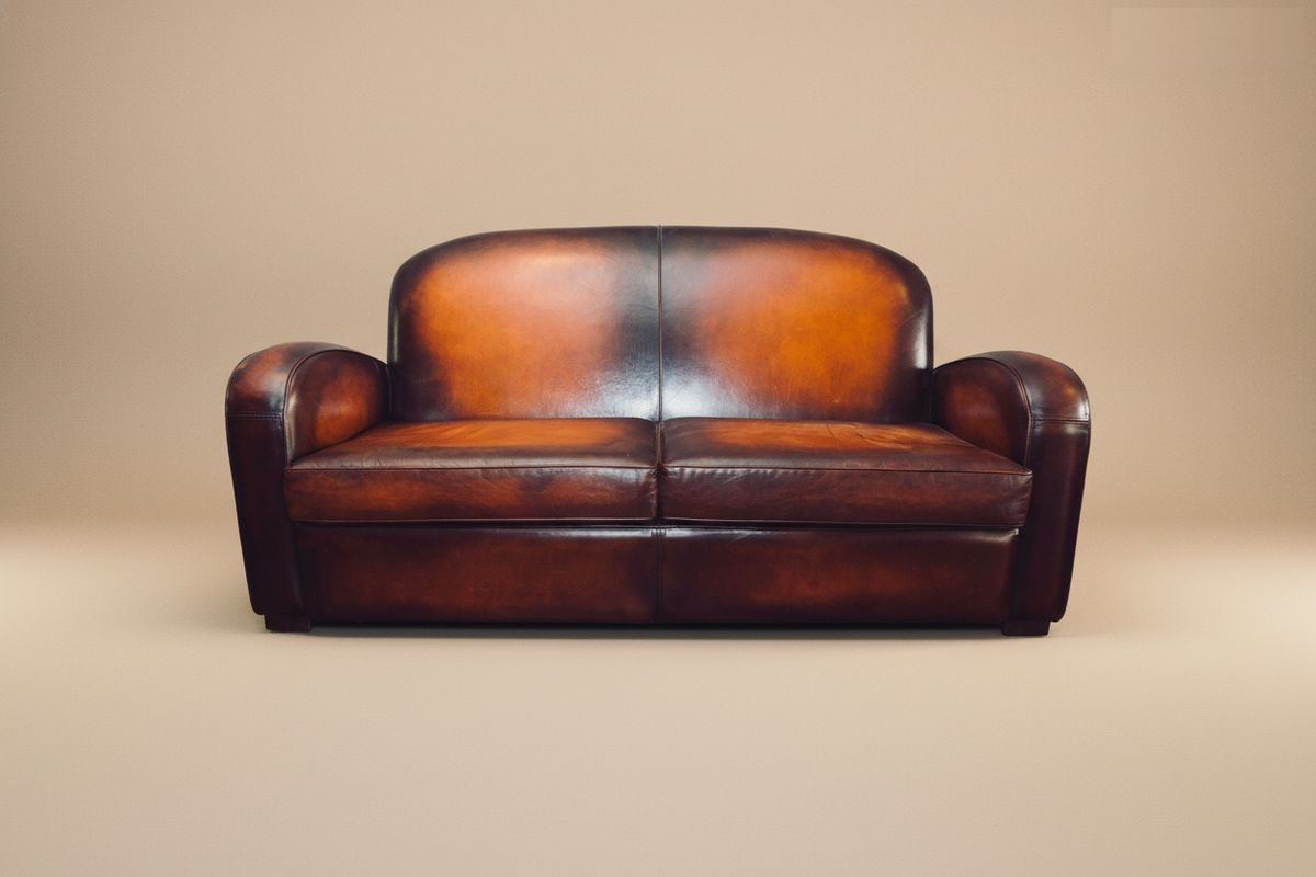 Canapé club cuir chocolat 3 places 185 cm – Hobart
