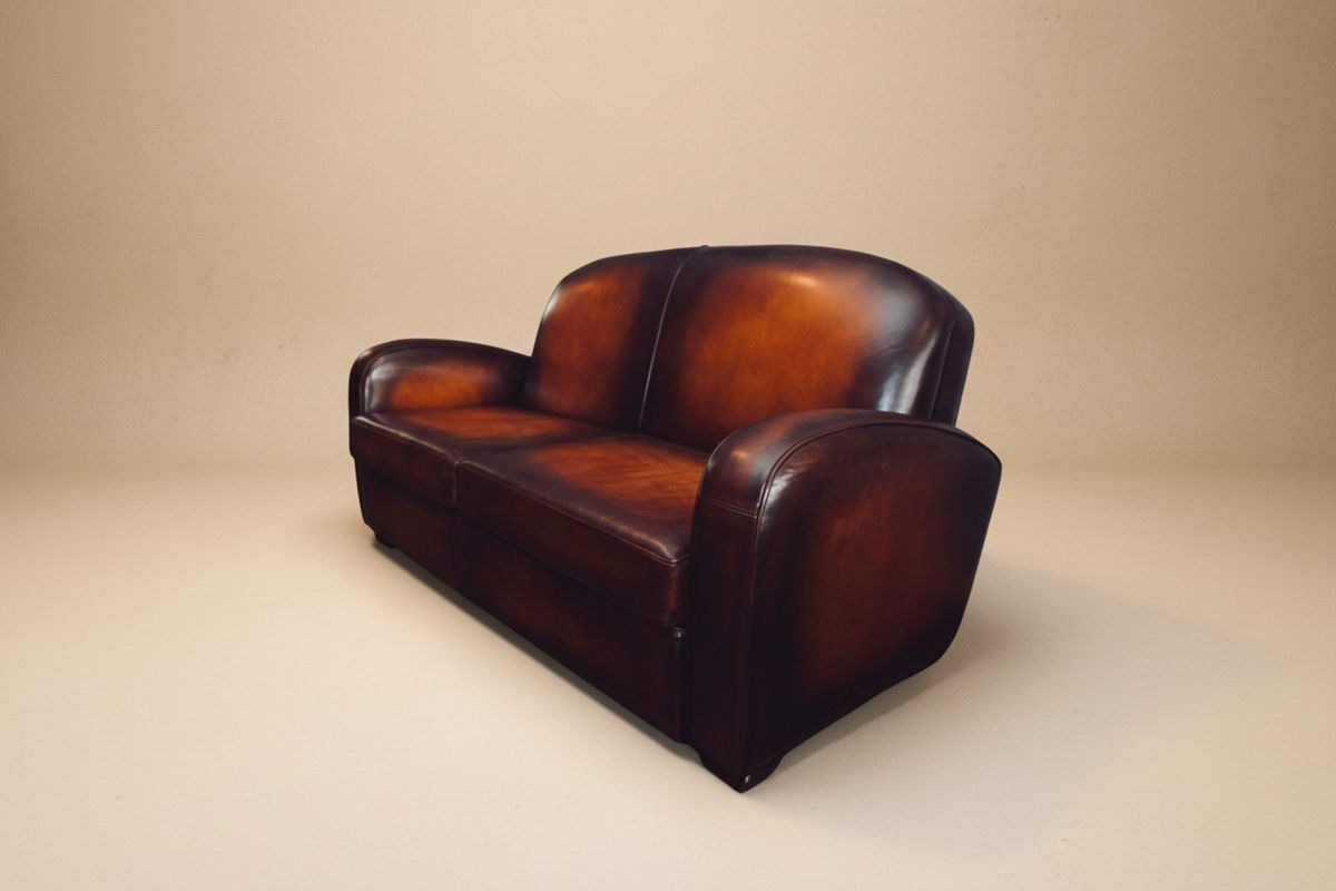 Canapé club cuir chocolat 3 places 185 cm – Hobart
