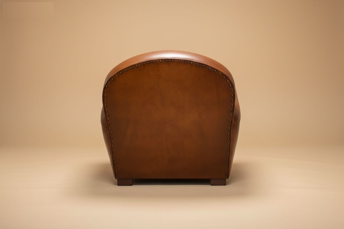 Fauteuil club cuir miel – Harden – coussin fibre