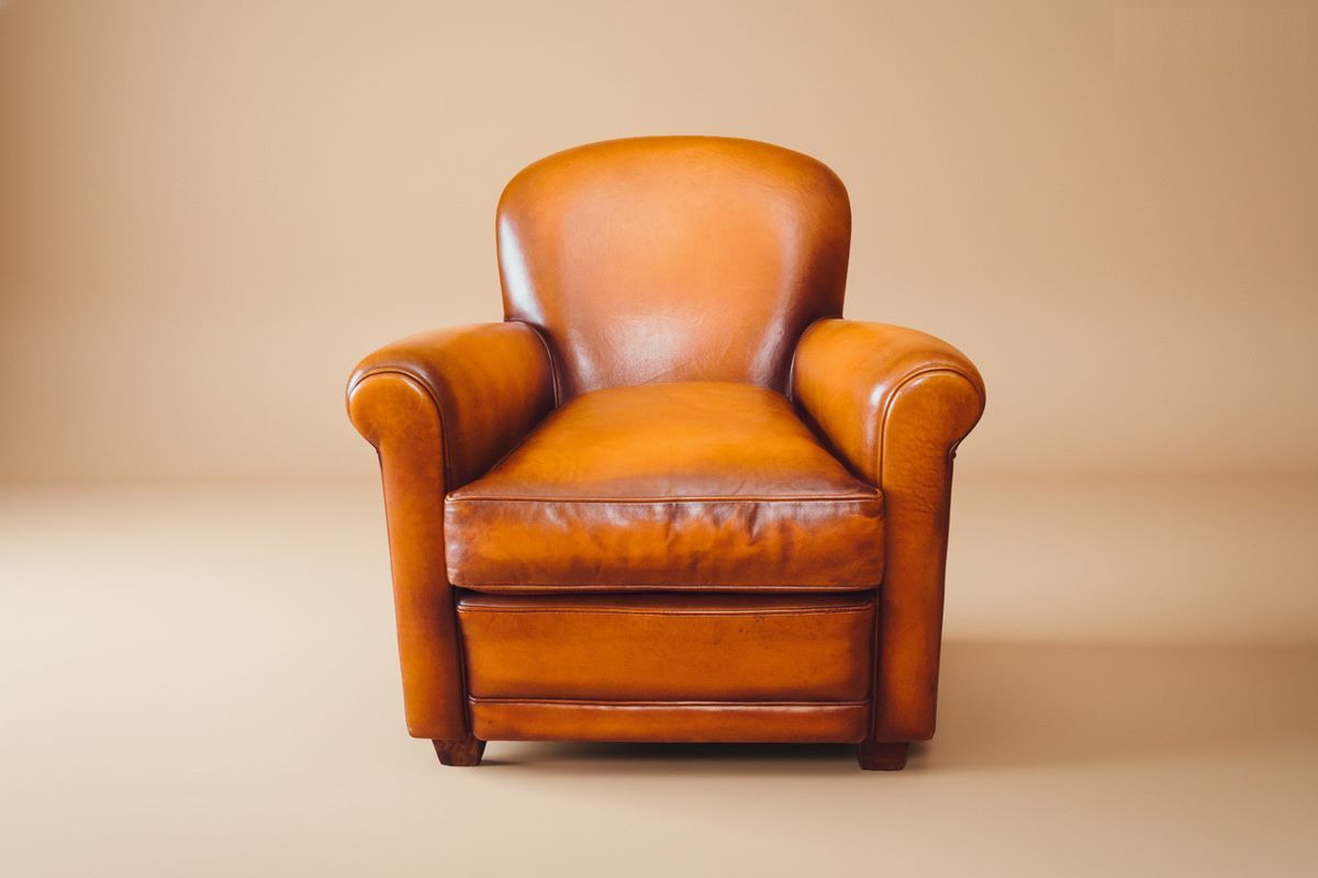 Fauteuil club cuir fauve nuancé – Melton