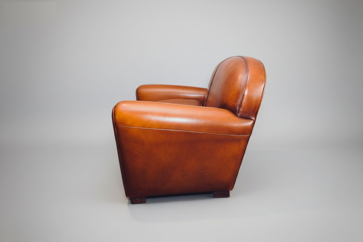 Canapé club cuir miel 2 places 165 cm – Harden