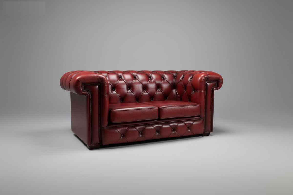 Canapé Chesterfield cuir aubergine 180 cm – Bunbury