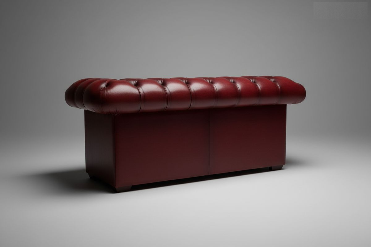 Canapé Chesterfield cuir aubergine 180 cm – Bunbury