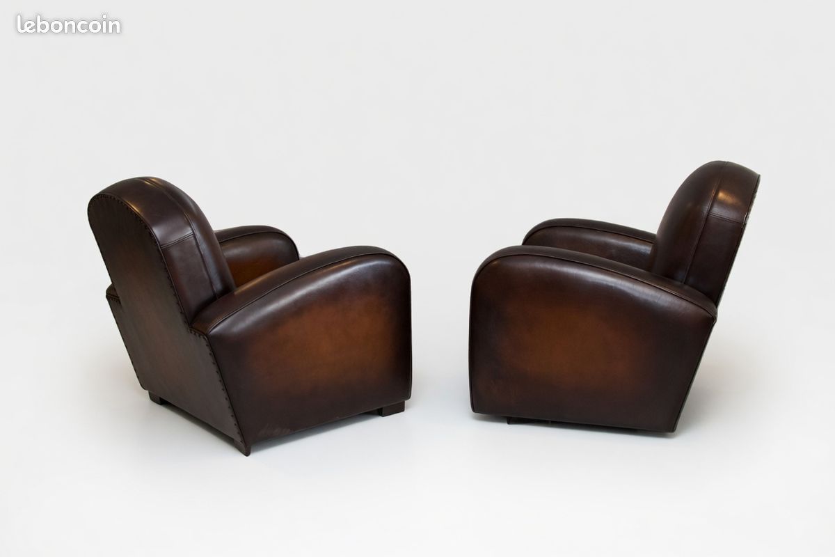 Lot de 2 fauteuils club cuir chocolat – Hobart