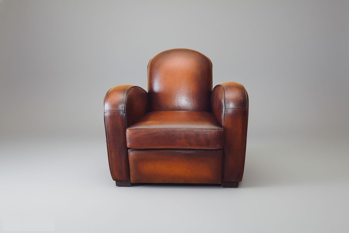 Fauteuil club cuir chocolat nuancé – Hobart