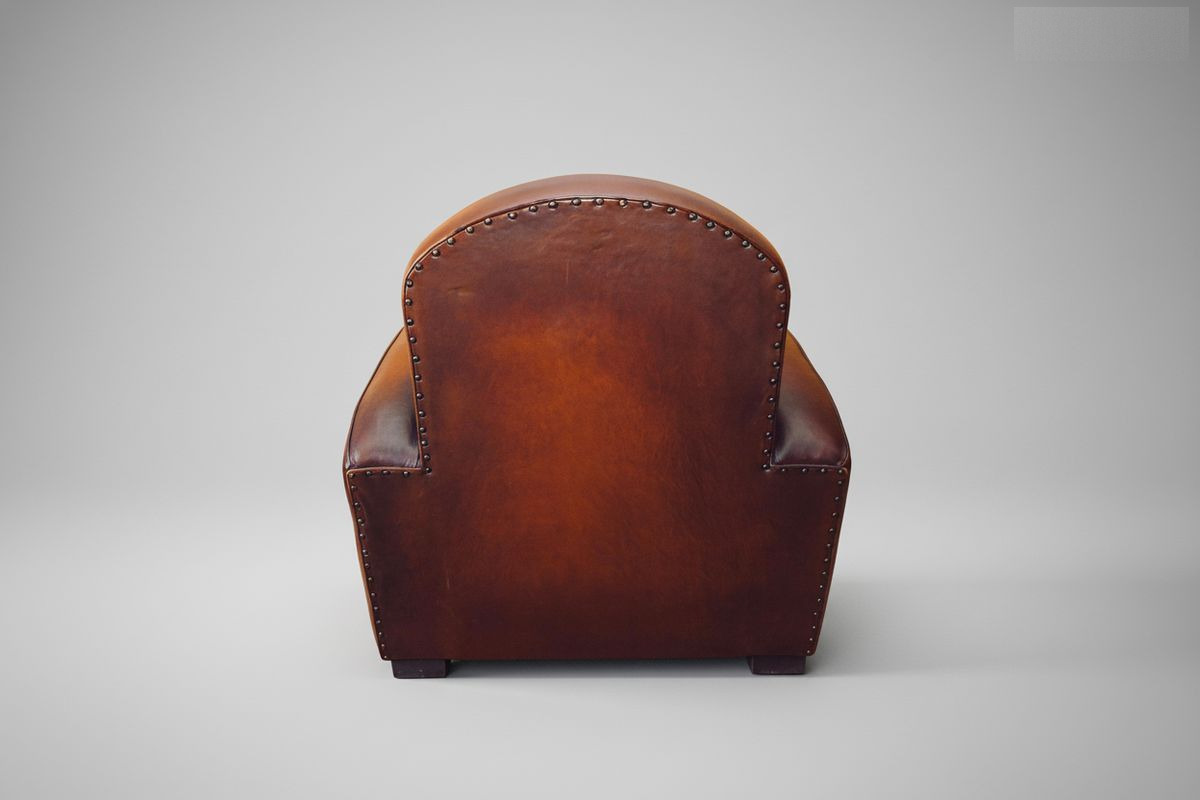 Fauteuil club cuir chocolat nuancé – Hobart