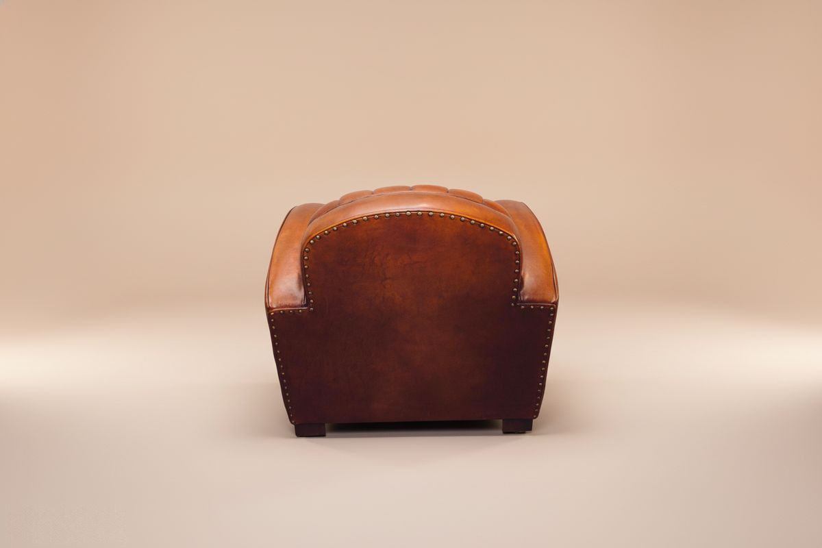 Fauteuil club cuir miel assise profonde – Dubbo