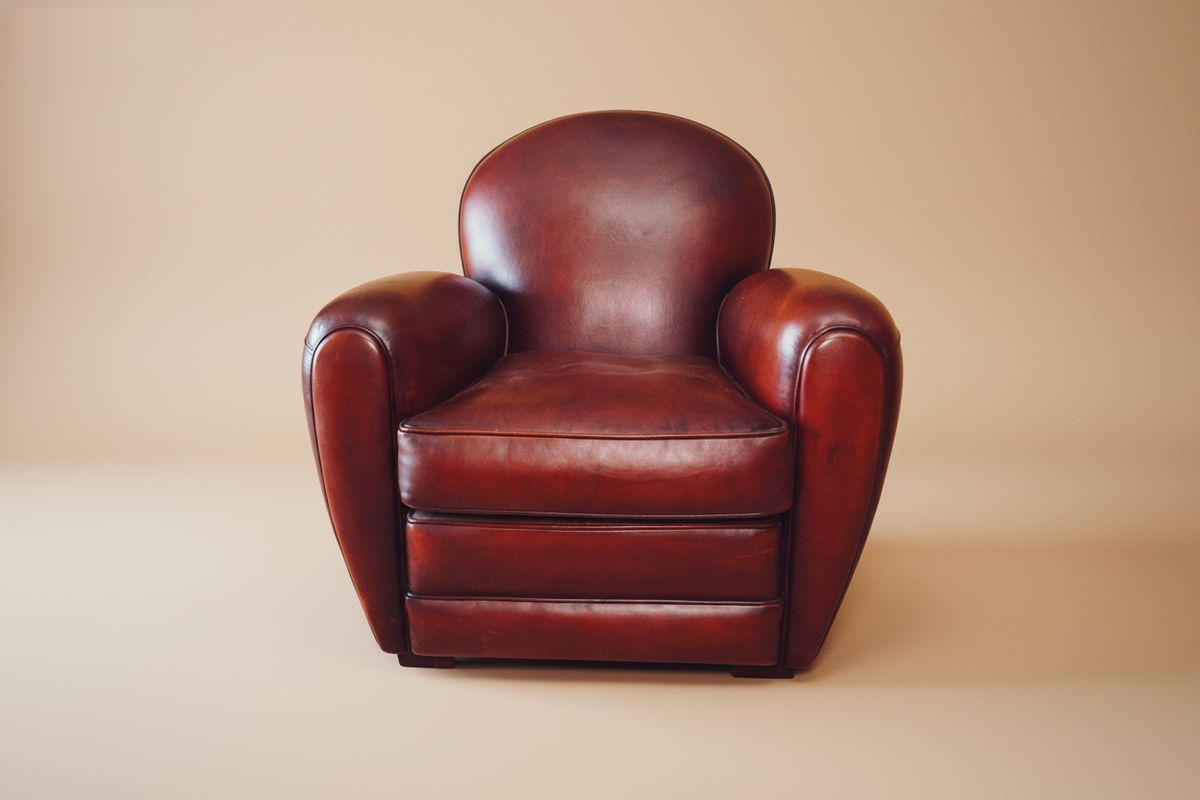 Fauteuil club cuir havane garnissage traditionnel – Brisbane
