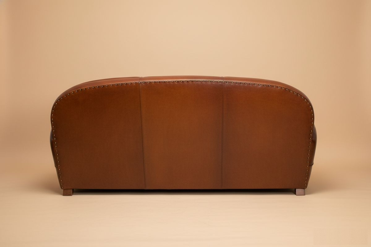 Canapé club cuir miel 3 places 210 cm – Sydney